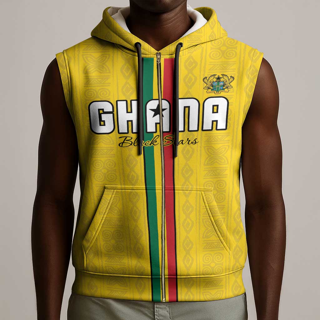 Custom Ghana Football Sleeveless Zip Hoodie We Are Champions - African Pride