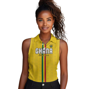 Custom Ghana Football Women Sleeveless Polo Shirt We Are Champions