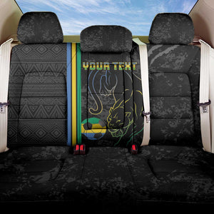 Custom Gabon Football Back Car Seat Cover Go Champions - Black Ver