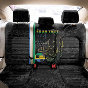 Custom Gabon Football Back Car Seat Cover Go Champions - Black Ver