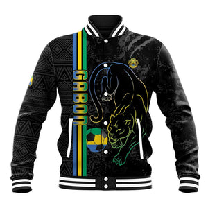 Custom Gabon Football Baseball Jacket Go Champions - Black Ver