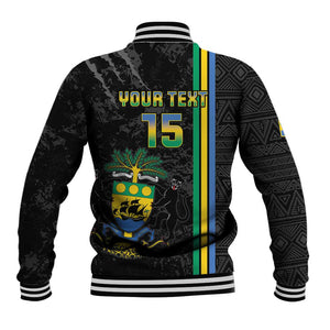Custom Gabon Football Baseball Jacket Go Champions - Black Ver