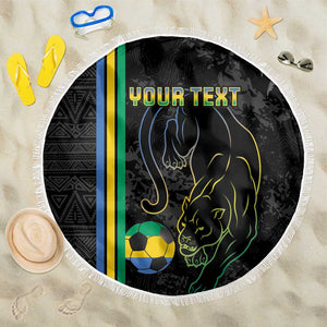 Custom Gabon Football Beach Blanket Go Champions - Black Ver
