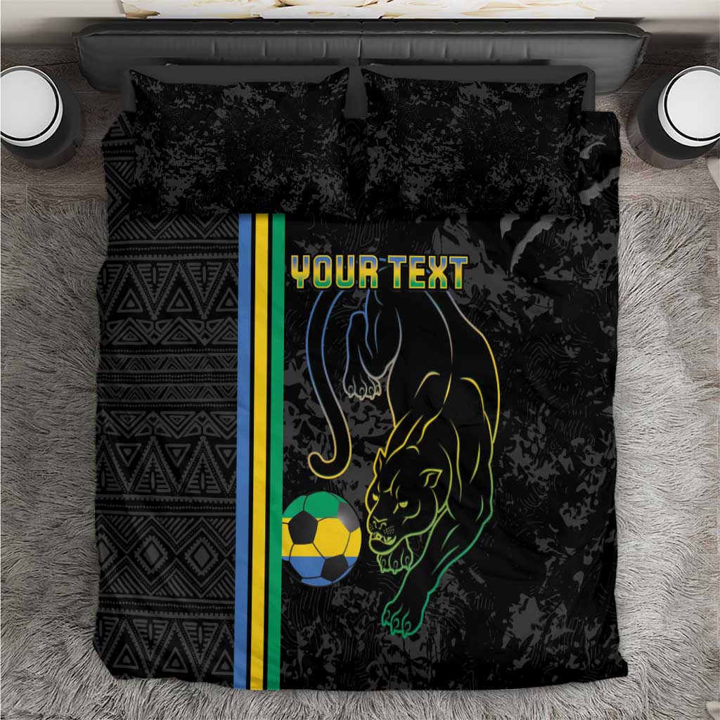 Custom Gabon Football Bedding Set Go Champions - Black Ver