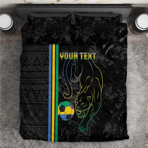 Custom Gabon Football Bedding Set Go Champions - Black Ver