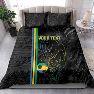 Custom Gabon Football Bedding Set Go Champions - Black Ver