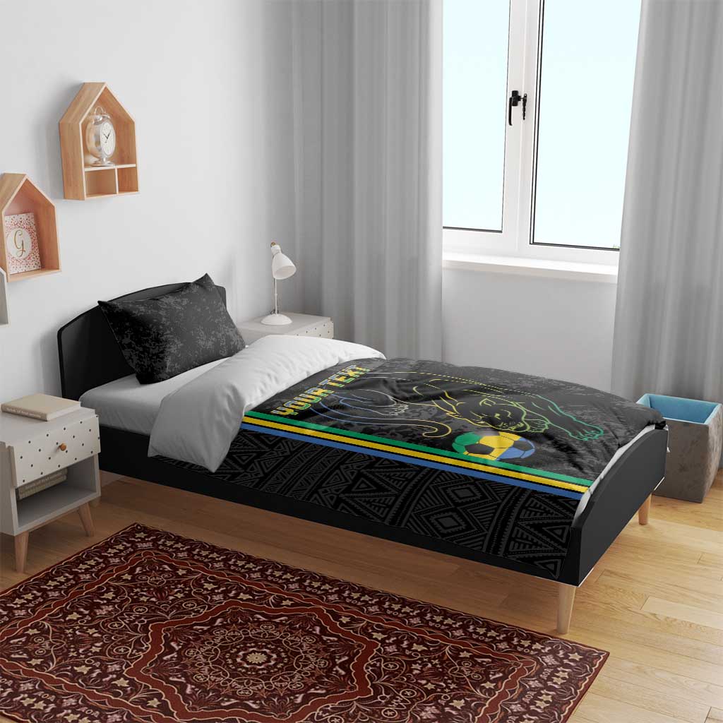 Custom Gabon Football Bedding Set Go Champions - Black Ver