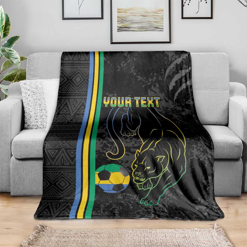 Custom Gabon Football Blanket Go Champions - Black Ver