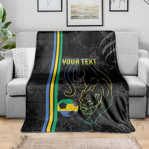 Custom Gabon Football Blanket Go Champions - Black Ver
