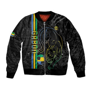 Custom Gabon Football Bomber Jacket Go Champions - Black Ver
