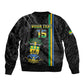 Custom Gabon Football Bomber Jacket Go Champions - Black Ver