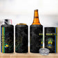 Custom Gabon Football 4 in 1 Can Cooler Tumbler Go Champions - Black Ver