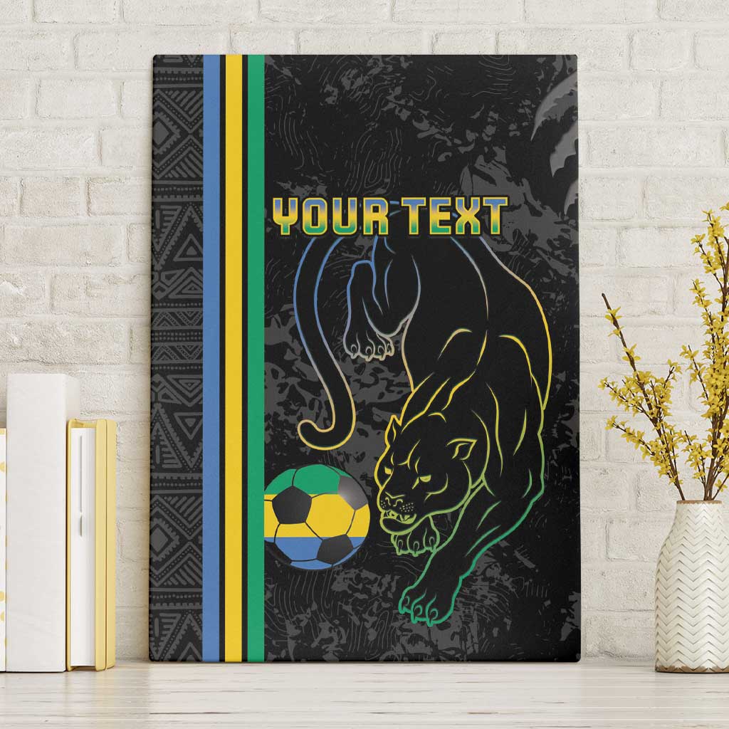 Custom Gabon Football Canvas Wall Art Go Champions - Black Ver