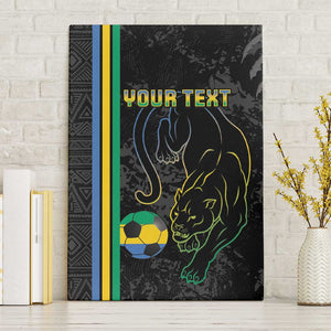 Custom Gabon Football Canvas Wall Art Go Champions - Black Ver