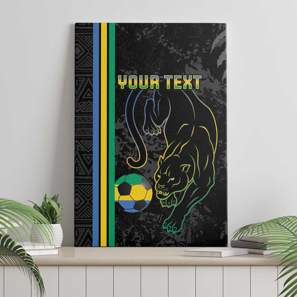 Custom Gabon Football Canvas Wall Art Go Champions - Black Ver