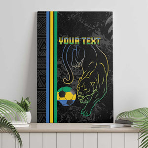 Custom Gabon Football Canvas Wall Art Go Champions - Black Ver