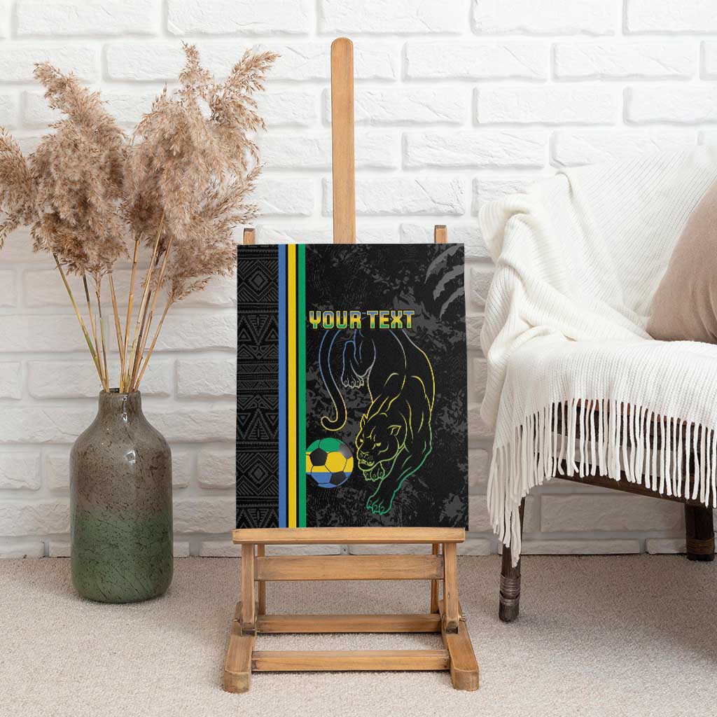 Custom Gabon Football Canvas Wall Art Go Champions - Black Ver