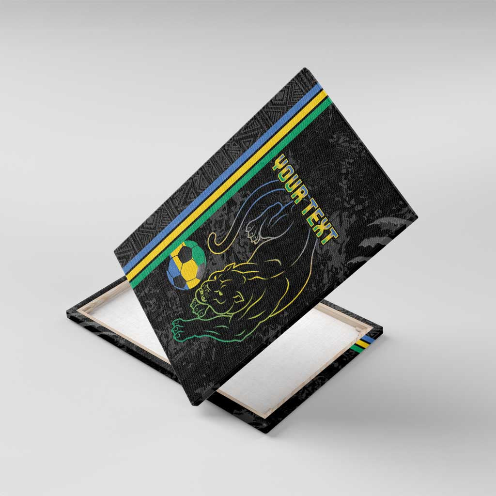 Custom Gabon Football Canvas Wall Art Go Champions - Black Ver