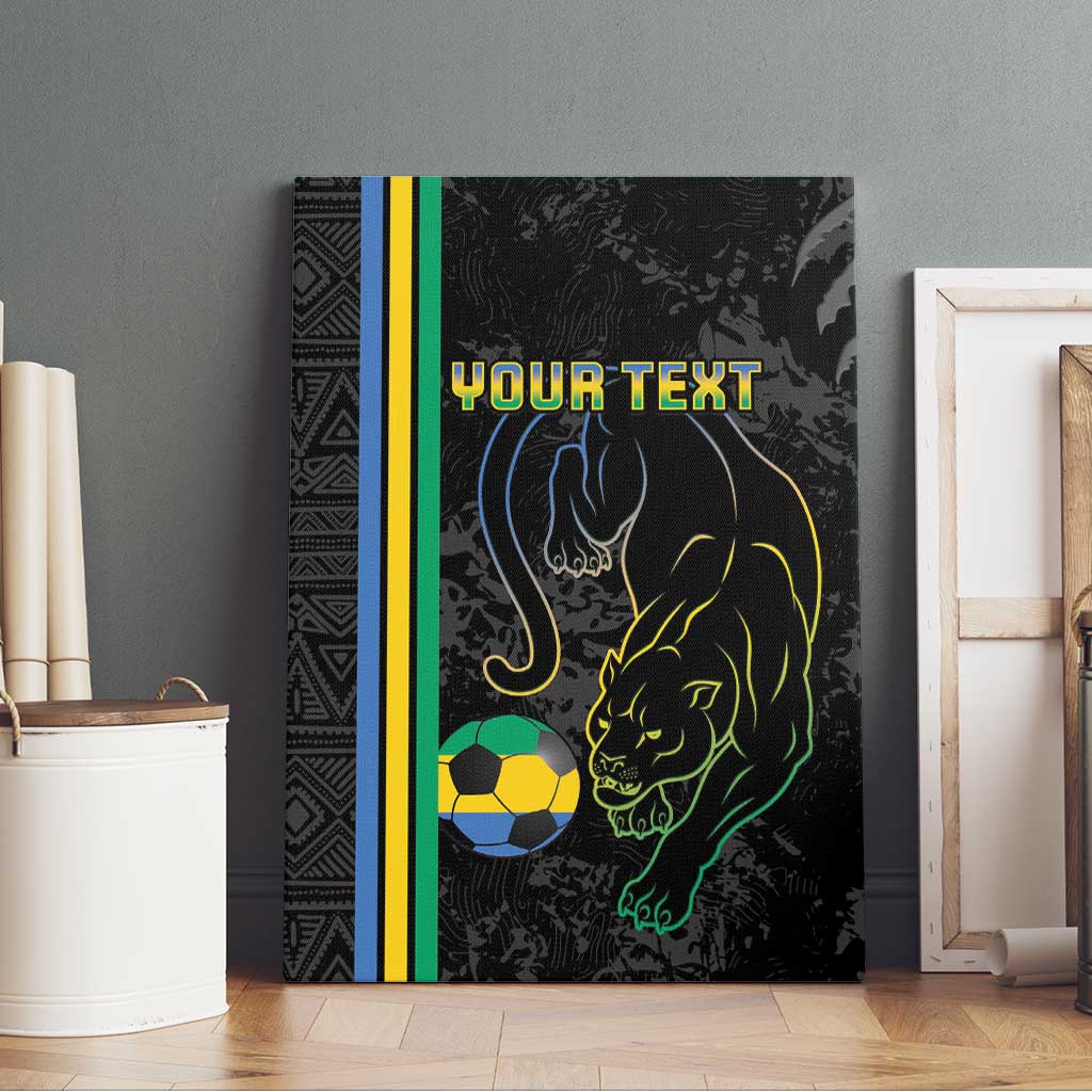 Custom Gabon Football Canvas Wall Art Go Champions - Black Ver