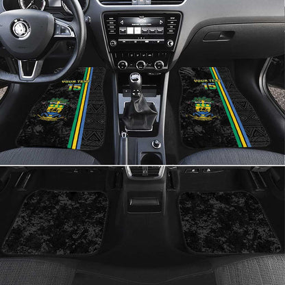 Custom Gabon Football Car Mats Go Champions - Black Ver