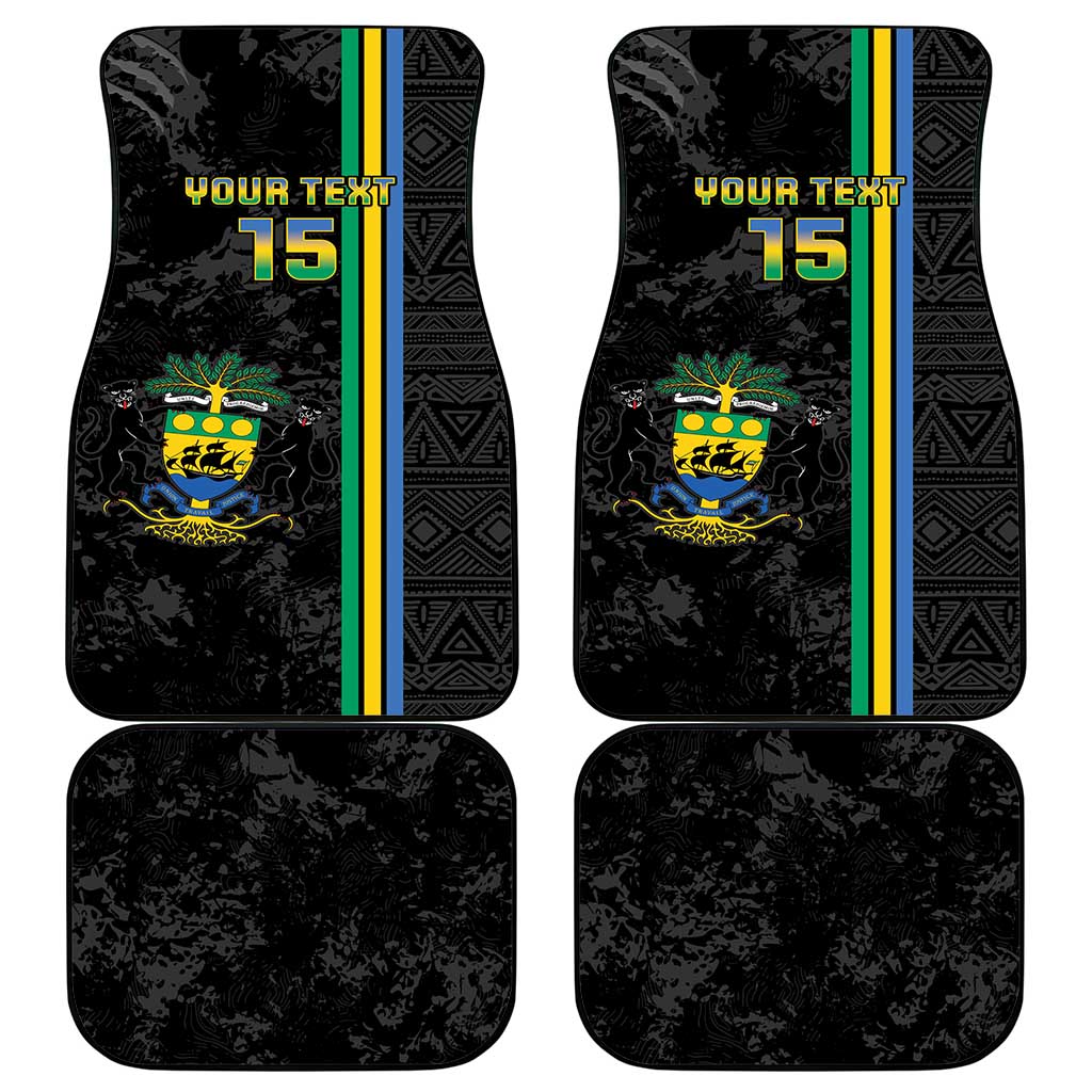 Custom Gabon Football Car Mats Go Champions - Black Ver