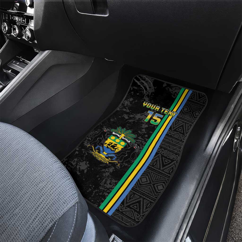 Custom Gabon Football Car Mats Go Champions - Black Ver