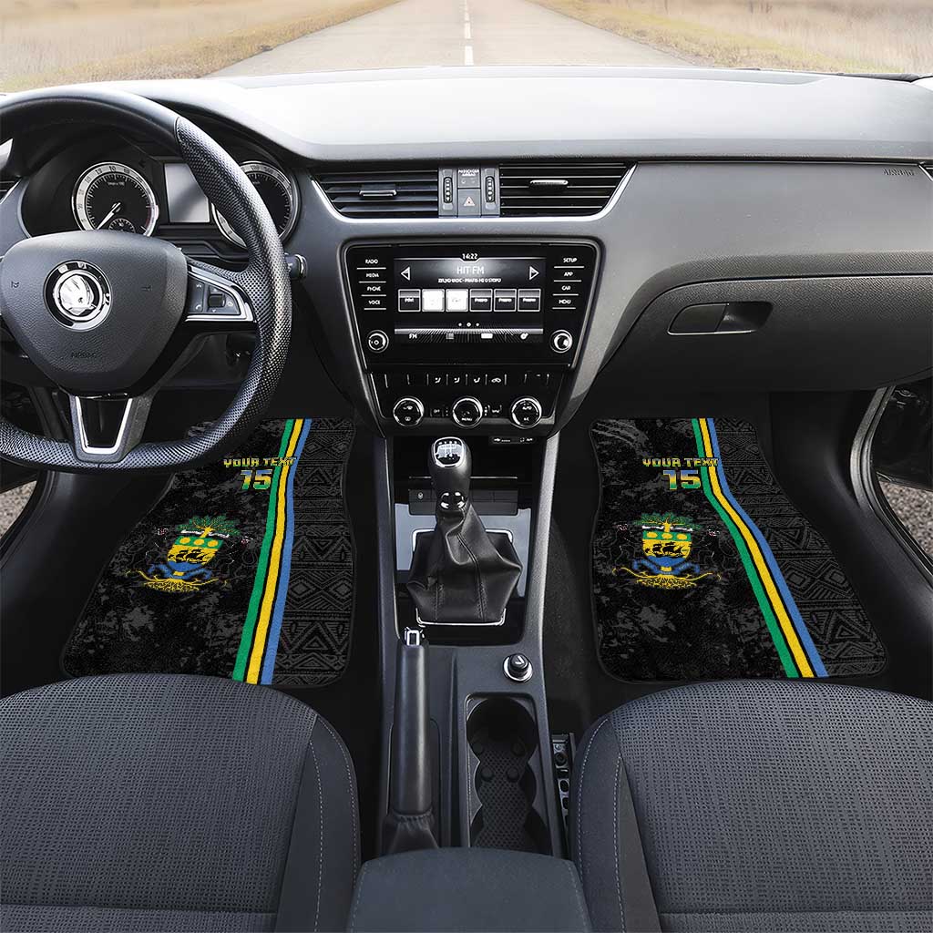 Custom Gabon Football Car Mats Go Champions - Black Ver