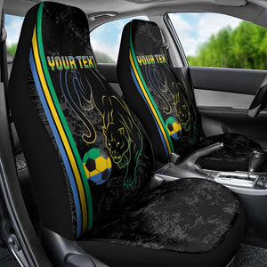 Custom Gabon Football Car Seat Cover Go Champions - Black Ver
