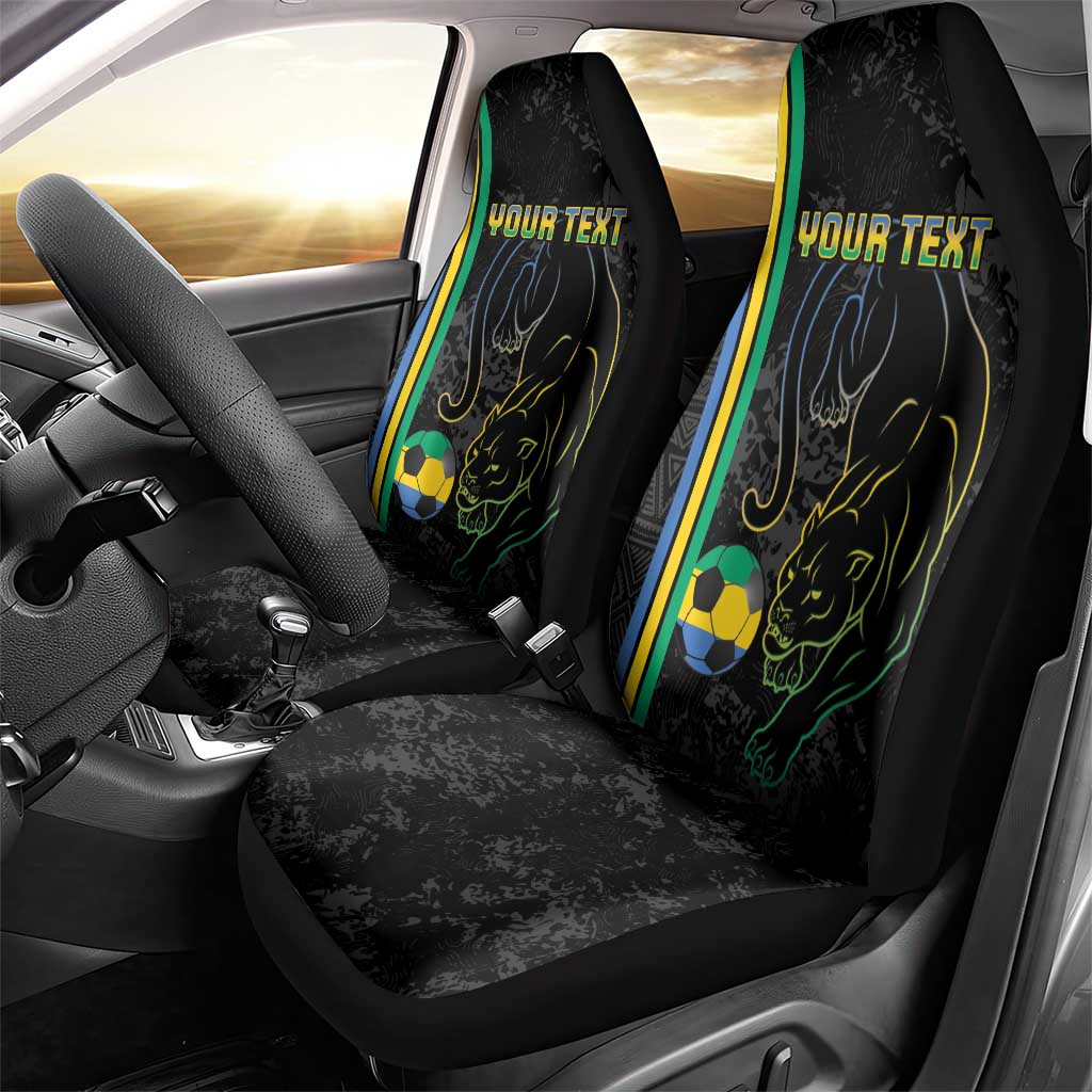 Custom Gabon Football Car Seat Cover Go Champions - Black Ver