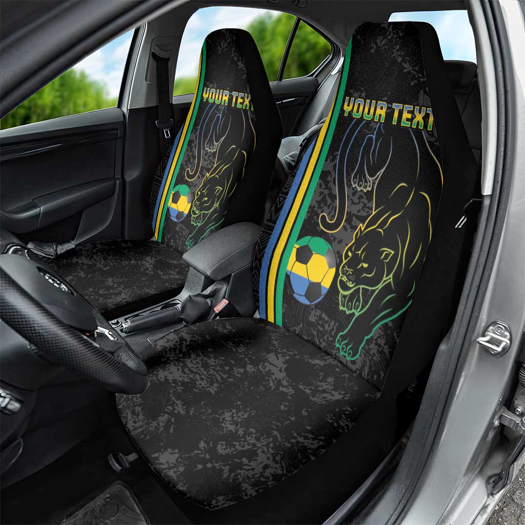Custom Gabon Football Car Seat Cover Go Champions - Black Ver