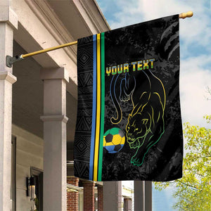 Custom Gabon Football Garden Flag Go Champions - Black Ver