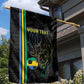 Custom Gabon Football Garden Flag Go Champions - Black Ver
