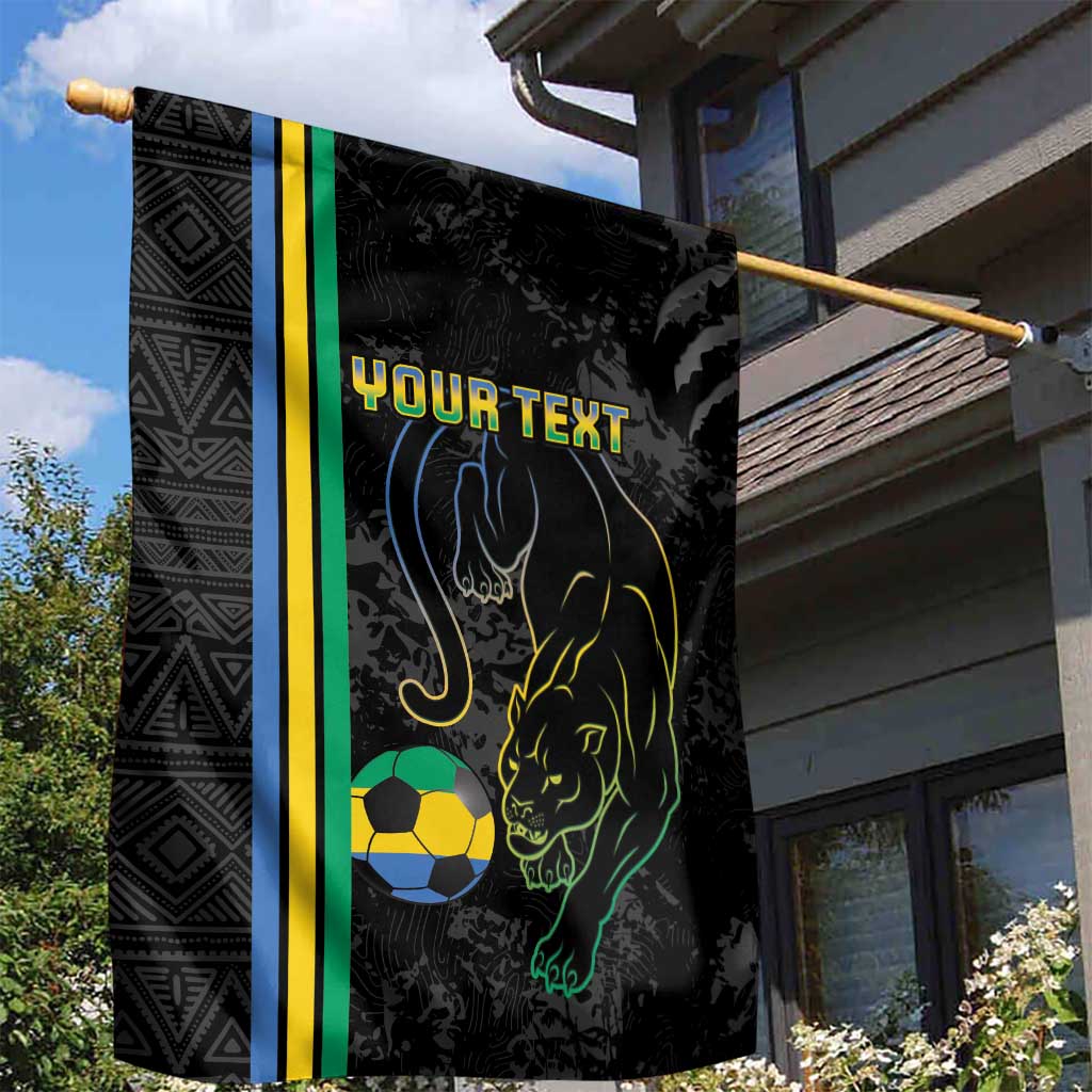 Custom Gabon Football Garden Flag Go Champions - Black Ver