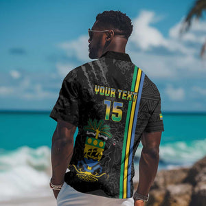 Custom Gabon Football Hawaiian Shirt Go Champions - Black Ver