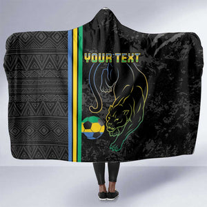 Custom Gabon Football Hooded Blanket Go Champions - Black Ver