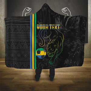 Custom Gabon Football Hooded Blanket Go Champions - Black Ver