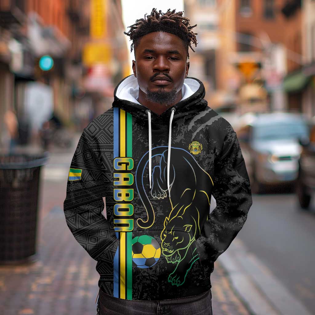 Custom Gabon Football Hoodie Go Champions - Black Ver