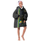 Custom Gabon Football Kid Wearable Blanket Hoodie Go Champions - Black Ver