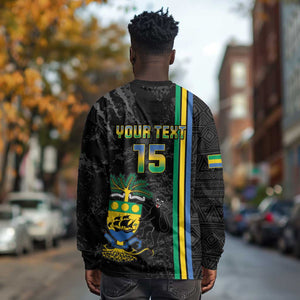 Custom Gabon Football Long Sleeve Shirt Go Champions - Black Ver