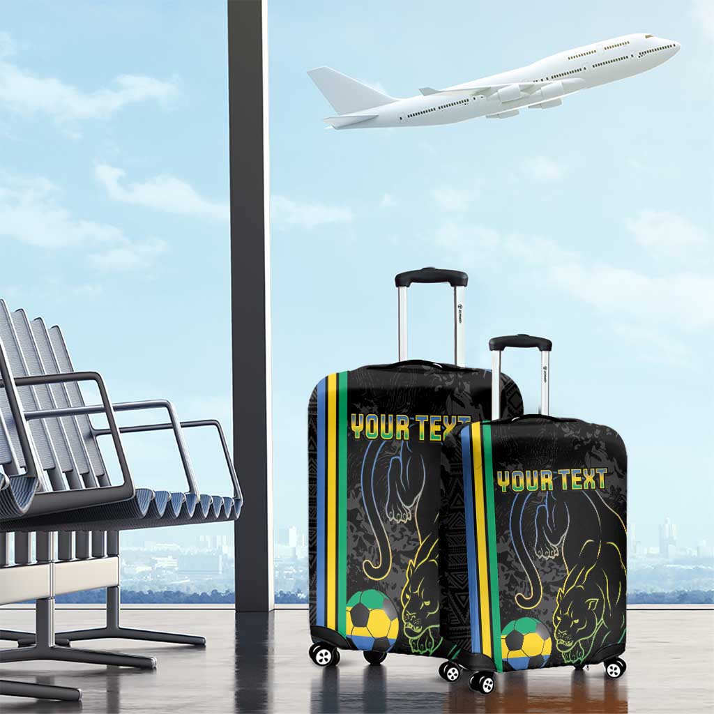 Custom Gabon Football Luggage Cover Go Champions - Black Ver