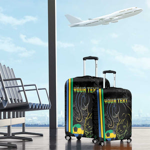 Custom Gabon Football Luggage Cover Go Champions - Black Ver
