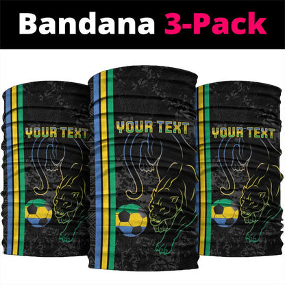 Custom Gabon Football Neck Gaiter Go Champions - Black Ver LT15