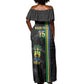 Custom Gabon Football Off Shoulder Maxi Dress Go Champions - Black Ver