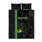 Custom Gabon Football Quilt Bed Set Go Champions - Black Ver