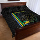 Custom Gabon Football Quilt Bed Set Go Champions - Black Ver