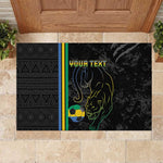 Custom Gabon Football Rubber Doormat Go Champions - Black Ver