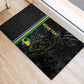 Custom Gabon Football Rubber Doormat Go Champions - Black Ver