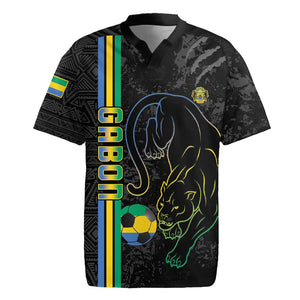 Custom Gabon Football Rugby Jersey Go Champions - Black Ver