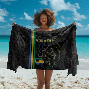 Custom Gabon Football Sarong Go Champions - Black Ver