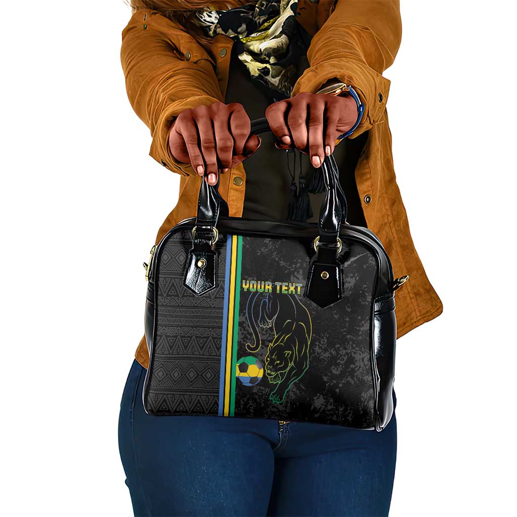 Custom Gabon Football Shoulder Handbag Go Champions - Black Ver